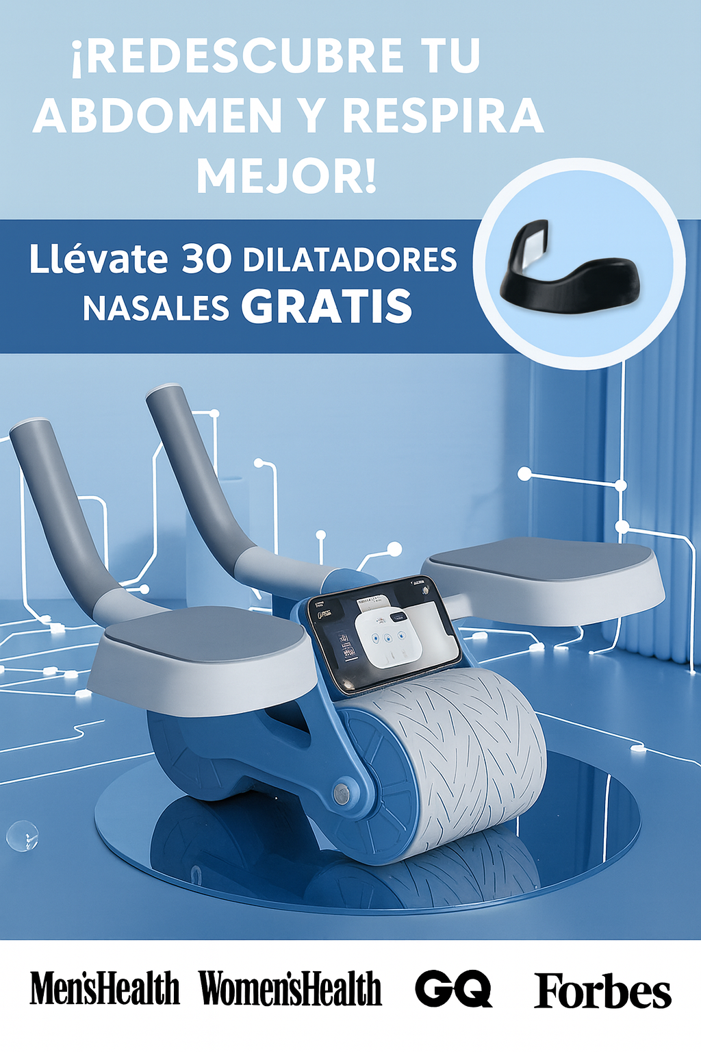 Rodillo Abdominal Coreo™ + 30 Tiras Nasales (GRATIS) - Edición Limitada